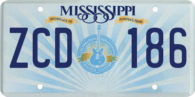 MS license plate ZCD186