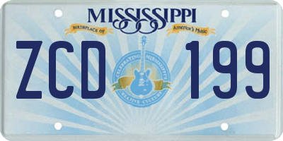 MS license plate ZCD199