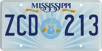 MS license plate ZCD213