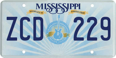 MS license plate ZCD229