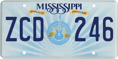 MS license plate ZCD246