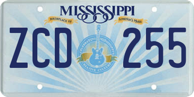 MS license plate ZCD255