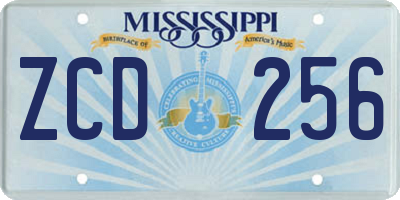 MS license plate ZCD256