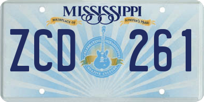 MS license plate ZCD261
