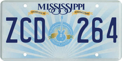 MS license plate ZCD264