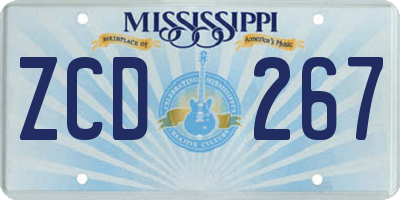 MS license plate ZCD267