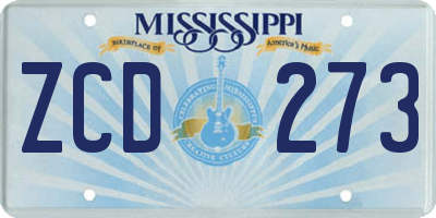 MS license plate ZCD273