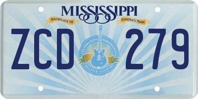 MS license plate ZCD279