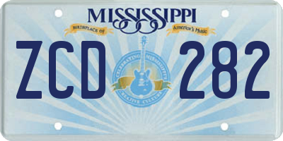 MS license plate ZCD282