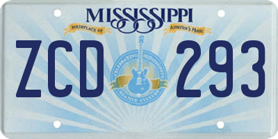 MS license plate ZCD293