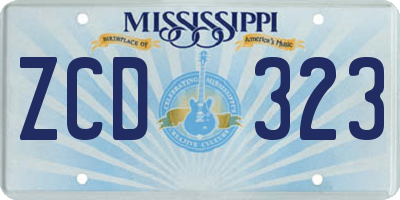 MS license plate ZCD323