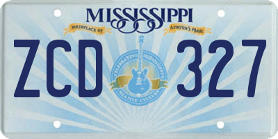 MS license plate ZCD327