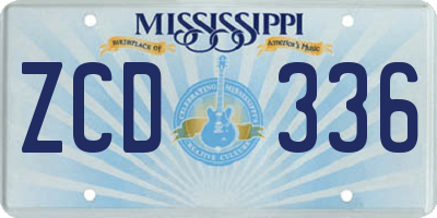MS license plate ZCD336