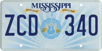 MS license plate ZCD340