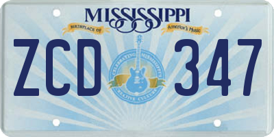 MS license plate ZCD347