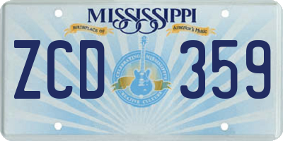 MS license plate ZCD359