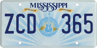 MS license plate ZCD365