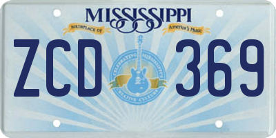 MS license plate ZCD369