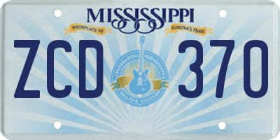 MS license plate ZCD370