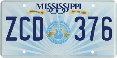 MS license plate ZCD376