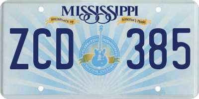 MS license plate ZCD385