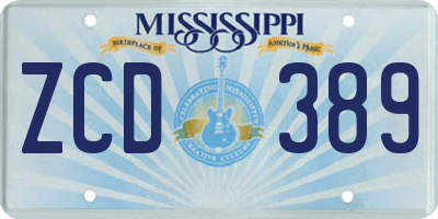 MS license plate ZCD389