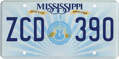 MS license plate ZCD390
