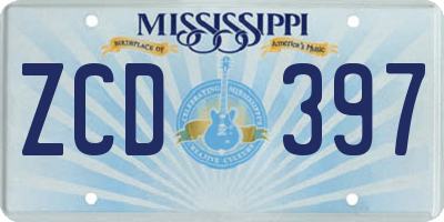 MS license plate ZCD397