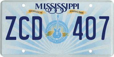 MS license plate ZCD407