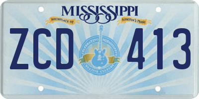 MS license plate ZCD413