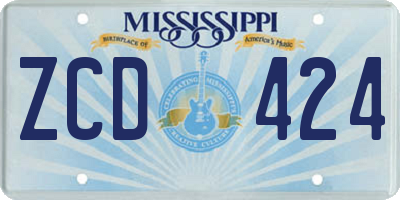MS license plate ZCD424