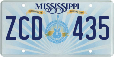 MS license plate ZCD435