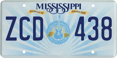 MS license plate ZCD438