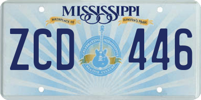 MS license plate ZCD446