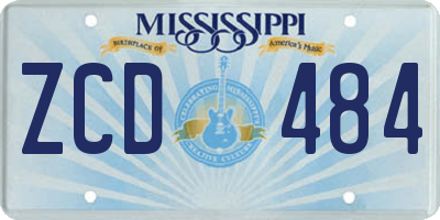 MS license plate ZCD484