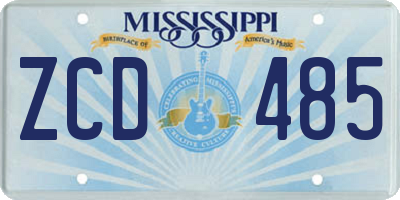 MS license plate ZCD485