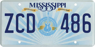 MS license plate ZCD486