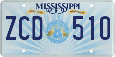 MS license plate ZCD510