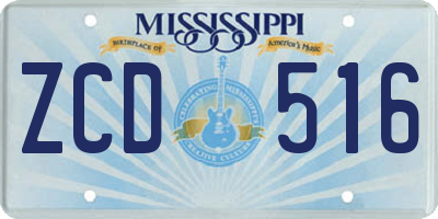 MS license plate ZCD516