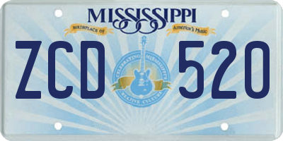 MS license plate ZCD520