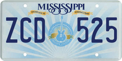 MS license plate ZCD525