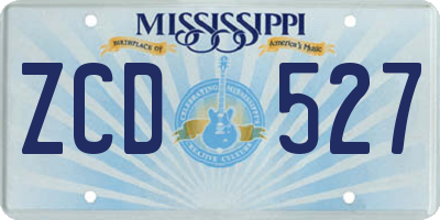 MS license plate ZCD527