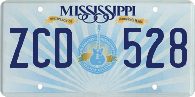 MS license plate ZCD528