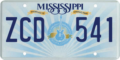 MS license plate ZCD541