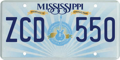 MS license plate ZCD550