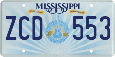 MS license plate ZCD553