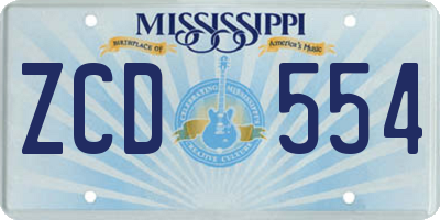 MS license plate ZCD554