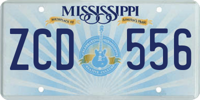 MS license plate ZCD556