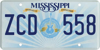 MS license plate ZCD558