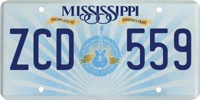 MS license plate ZCD559
